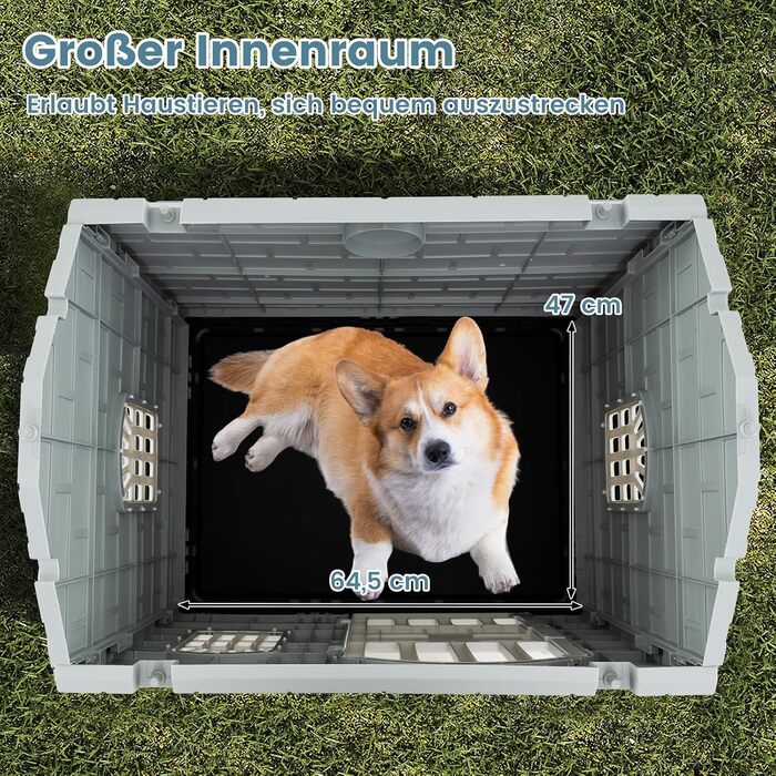 Будка для собак GOPLUS Outdoor, вологостійка з замком, 3 вікна, похиле дах, клітка для собак Indoor, будиночок для тварин вдома для собак та котів (зелена)