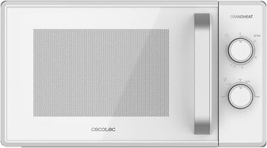 Мікрохвильова піч Cecotec Pro Clean 3120 з кварцовим грилем 800 Вт, антибактеріальним покриттям Ready 2 Clean, технологією 3D Wave, 20 л, 6 режимів, біла дверцята