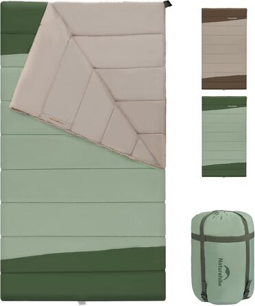 Спальний мішок Naturehike YC для 2 осіб, 3-4 сезони, для дорослих та дітей, зелений