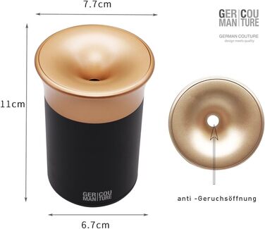 GC German Couture Stickbecher Auto-Aschenbecher compatible with IQOS ILUMA PRIME TEREA Sticks & Heets-Sticks + Glo Hyper Pro Air neo-Sticks Accessories & for PLOOM, black/gold