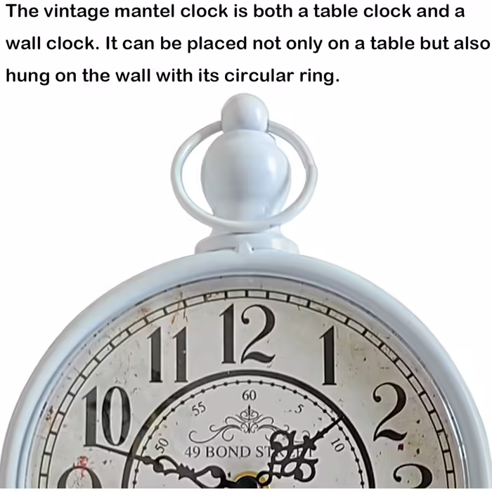 HZDHCLH Retro Silent Roman Table Clock for Living Room Bedroom Office Art Desk Clock (Pure White)
