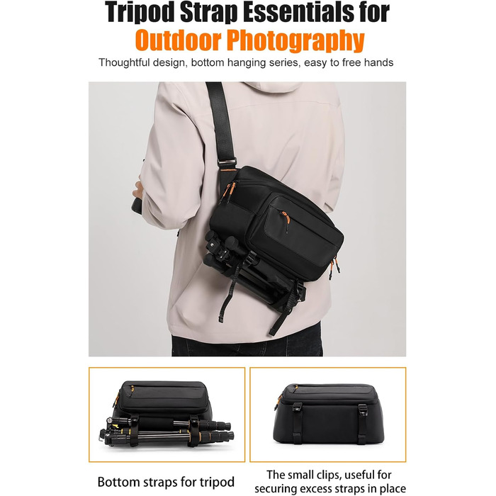 Чохол для камери Cwatcun: водостійкий, з кріпленням для штатива, для фотографів, чорний