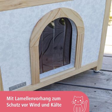 Будинок для котів Kerbl Tyrol Alpin: садовий будиночок з оглядовою платформою та сходами, стійкий до погодних умов
