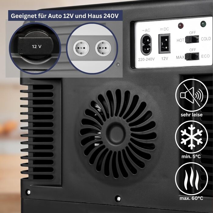 Sommertal KS15 Mini Refrigerator, cooling and heating, 15L capacity, 230V for room outlet and 12V DC for car, beer refrigerator, beverage refrigerator, small portable minibar