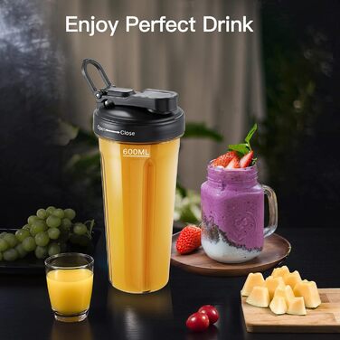 AMZCHEF 2-in-1 Mixer High-Performance Blender with 1850ml and 600ml Containers for Two Mixing Modes | Stand Mixer 2000 Watt with Tamper and 6 Professional Blades 22000 RPM - Matte Gray 2000W Matte Gray