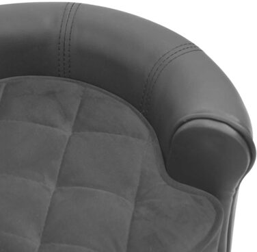 Диванчик для собак VidaXL, 48x48x32 см, плюш, штучна шкіра, сірий колір