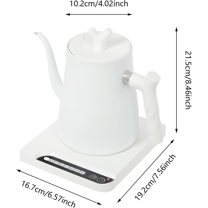 Електричний чайник-гозек Schwanenhals 1L, 1000W, регулювання температури 45-100°C, з підігрівом та захистом від перегріву