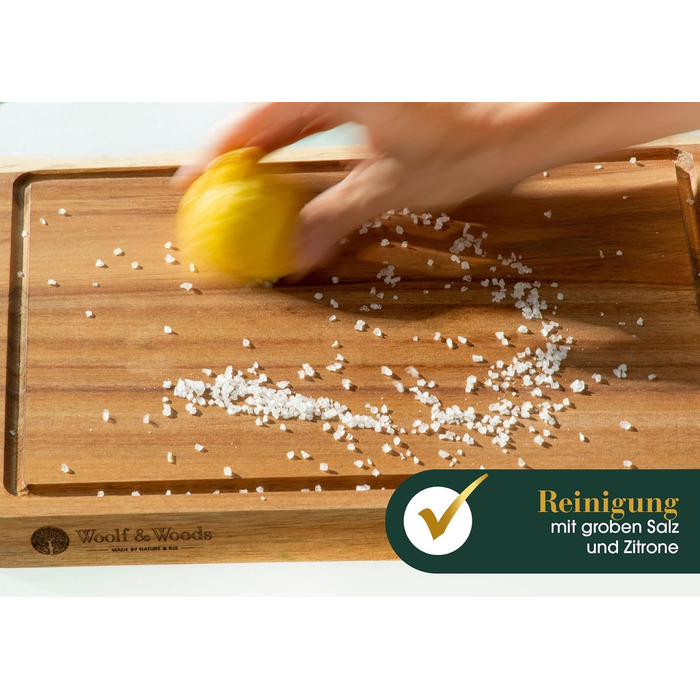 Дерев'яний обробний дошка Woolf & Woods з акціїї, великий, 35x25x3 см | Обробна дошка та сервірувальна таця | Екологічний, не оброблений