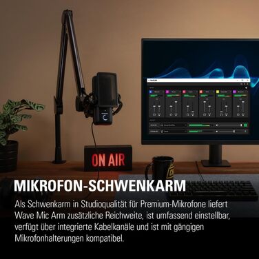 Elgato Wave: Кріплення для мікрофона з кабелями - для стрімінгу, подкастів, геймінгу та офісу