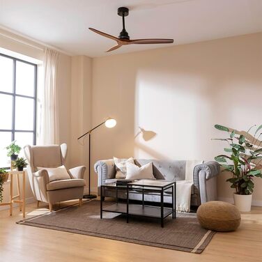 Вентилятор стельовий Cecotec Energysilence Aero 580, 40W, чорний/горіх