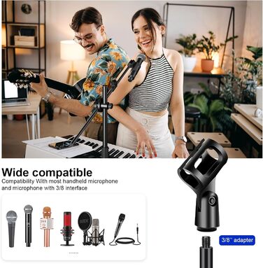Підставка для мікрофона Aokeo з регульованою стійкою, чохол, тримач для планшету, для співу та запису голосу