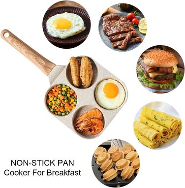 Пательня для млинців та яєць з антипригарним покриттям 4 відділення, для індукції, газу, стейків, гамбургерів