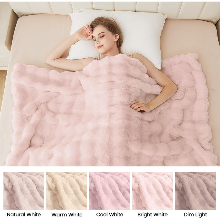 М'яка ковдра з штучного хутра, 130x150 см, рожева. Ковдра з плюшу, тепла, для дому, на диван, ліжко.