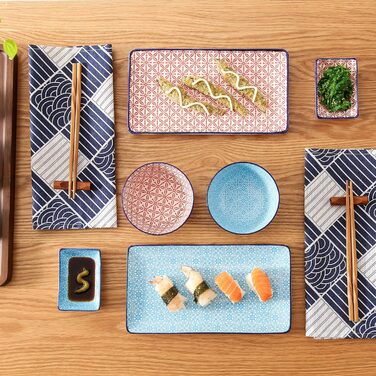 Набір посуду Vancasso HARUKA Sushi Set (8 предметів) для суші, порцеляна, японський стиль, для 2 осіб