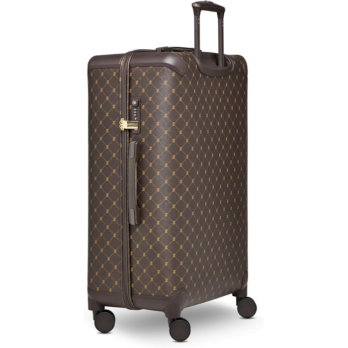 Чемодан Lazarotti Palermo: середній, 49 x 29 x 66 см, гібридний матеріал, TSA-замок, захист кутів, 4 колеса, для жінок та чоловіків (Dark Brown)