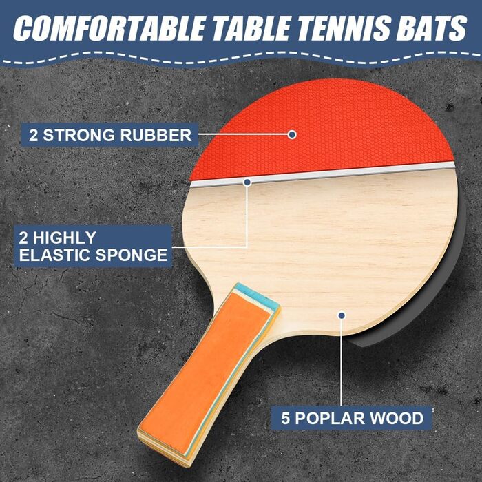 Набір для настільного тенісу Flintronic: 2 ракетки + 3 м'ячі, сумка, для початківців та професіоналів