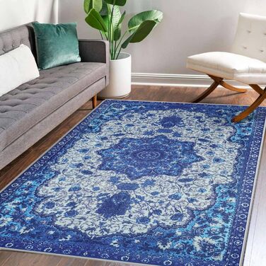 Килим для вітальні сучасний, короткий ворс, нековзний, миючий, пухнастий, м'який, сіро-білий, 120 x 160 см