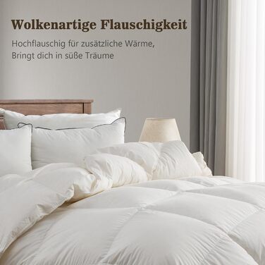 BPC Medium Down Comforter 200x200, All-Season Bedspread, Transitional Comforter | 100% Organic Cotton, Goose Down Filling, Öko-Tex and RDS Standard Comforter, 200x200 cm, Ivory White 200 x 200 cm Ivory White/All-Season