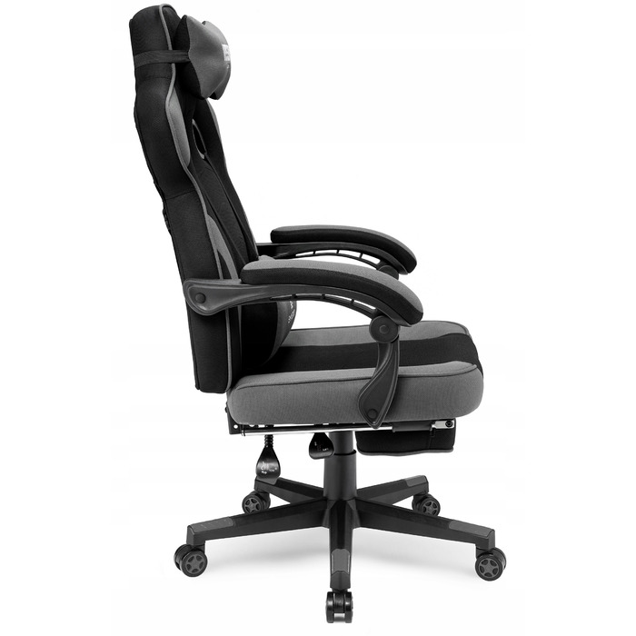 Ігрове крісло IMBA seat Emperor, тканина, чорно-сіре