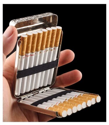 Металеве портсигар преміум-якості з гравіюванням, елегантні мотиви, на 16 сигарет, унісекс, для чоловіків та жінок, колір мідний