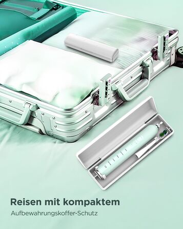 Електрична зубна щітка Sonic для дорослих і дітей, 5 режимів чищення, 8 насадок, кейс для подорожей