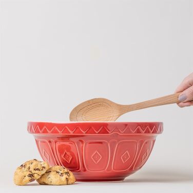 Mason Cash Steingut Mixing Bowl 26 cm, Red, 2.7 L, Dough Bowl for Bread Dough, Cake Dough or Pizza Dough, made of high-quality, chip-resistant stoneware, large dough bowl