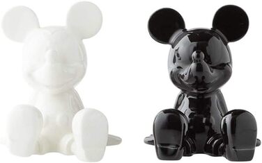 Enesco Disney Ceramics Salt and Pepper Shakers Mickey Mouse, Sitting, 8.9 cm, Black and White