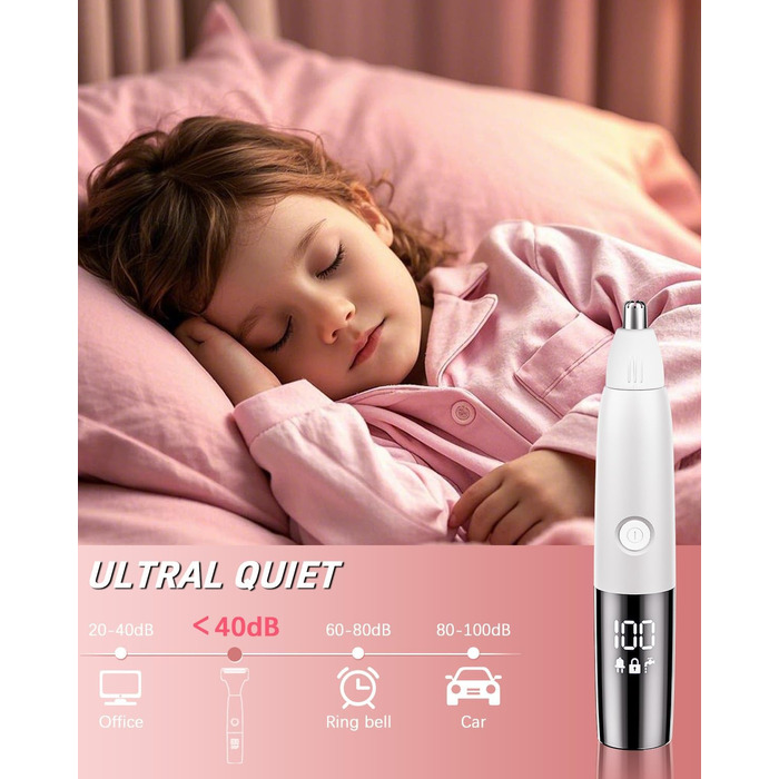 Електричний жіночий гірчак для інтимної зони 5-в-1 - для тіла, бікіні, брів та носа, IPX7, вологостійкий, білий