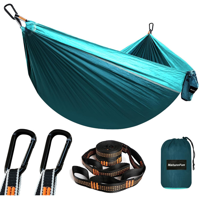 Гамак для кемпінгу NATUREFUN Ultraleicht | 275 x 140 см, 300 кг, дихаючий, швидковисихаючий, армійний зелений