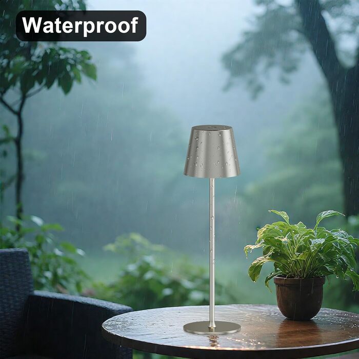 Акумуляторна LED настільна лампа бездротова з USB-C зарядкою, регульованою яскравістю та 3 режимами освітлення (сіра)