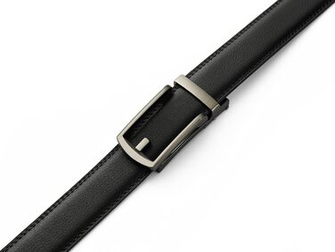 Чоловічий шкіряний ремінь CHAOREN з автоматичною пряжкою, 32 мм, для бізнесу та офіційних заходів, без петель, чорний, розмір 100-110 см