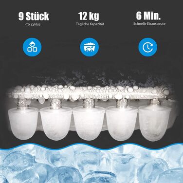 Машина для приготування льоду GOPLUS, 12 кг за 24 години, 2 розміри кубиків льоду, 2.2 л резервуар для води, лопатка для льоду, зелена