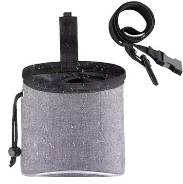 Сумка для тренувань з ласощами для собак, цуценят, сіра. Зручна для прогулянок та подорожей