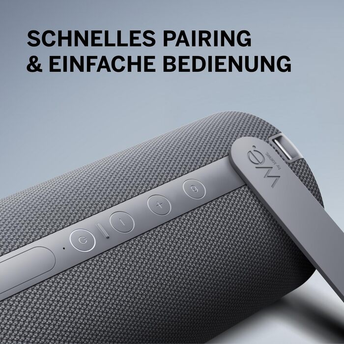 Loewe We. HEAR 2 Storm Grey – Портативна Bluetooth колонка 60W, водостійка, до 17 годин роботи