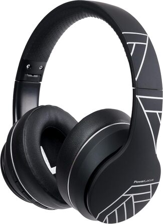 PowerLocus P6 Bluetooth навушники Over-Ear, бездротові з супер басами, 40 годин відтворення, мікрофон, голосовий асистент, активне шумопоглинання для iPhone, Samsung, iPad, PC, Laptop, TV, чорний/срібний