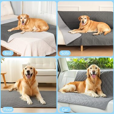Водонепроникний захисний чохол на диван для собак HezzLuv, ковдра для тварин, захист матрацу, меблів, миючий, двосторонній, стійкий до подряпин, для цуценят, середніх та великих собак та котів, сірий, 157x127 см