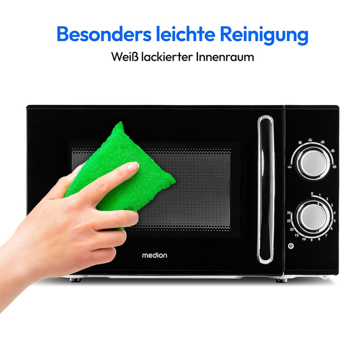 Мікрохвильова піч MEDION MD 15644, 700 Вт, 17 л, 6 рівнів, чорна