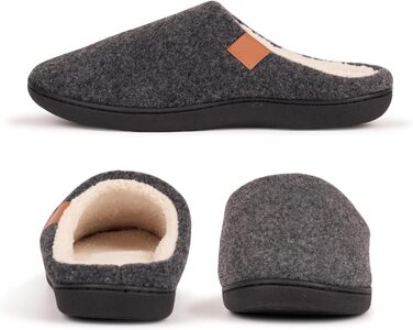 Тапочки для дому чоловічі Hoefirm, зимові, з піною Memory Foam, чорні, розмір 40/41 EU