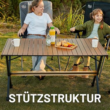 Складний кемпінговий стіл Timber Ridge 125x80 см, регульована висота, для 6 осіб, для пікніка, саду, походу, подорожей