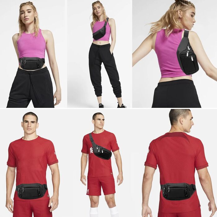 Чоловіча та жіноча поясна сумка-бананка на пояс з великою місткістю, чорна, для iPad mini та iPhone 12 Pro Max