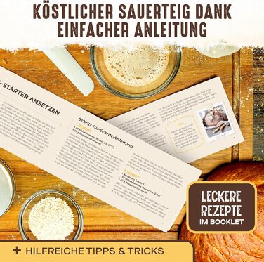 Датський вінчик для тіста - високоякісний вінчик для випічки, міксер для тіста, датський вінчик для хліба (1000 мл набір для закваски)