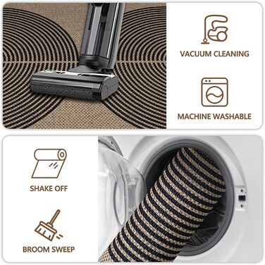 Килимок для дому та вулиці 50x80 см, джутовий, антиковзаючий, чорний