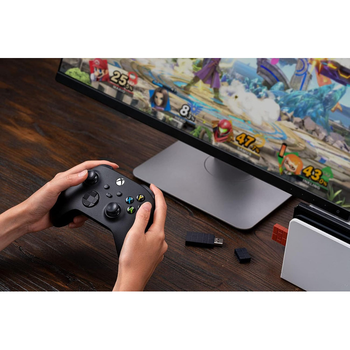 Бездротовий Bluetooth адаптер 8BitDo USB Wireless Adapter 2 для Switch, Windows 10, Android, PS4/5, Xbox (Коричневий)