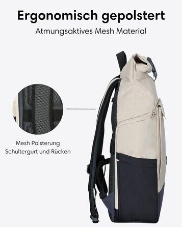 Рюкзак Rolltop для жінок і чоловіків No 4 Large, 21 л, відділення для ноутбука 16
