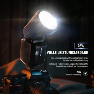 NEEWER Z2-N Flash - Світловий спалах Speedlite для Nikon, 76W, TTL/M, HSS 1/8000s, 2600mAh
