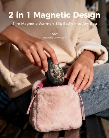 Електричні грілки для рук OCOOPA 2 шт., стильні, у формі діаманта з магнітом, акумуляторні, для жінок, подарунок на Новий рік, для Рейно, туризму, кемпінгу