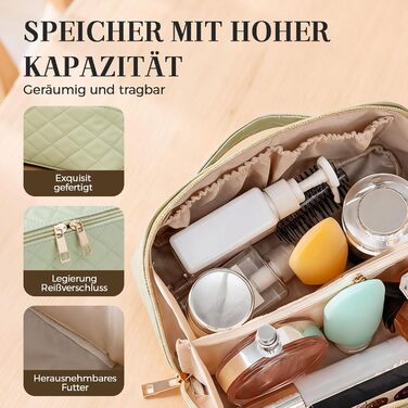 Водонепроникна степкова косметичка для подорожей, чорна, з подвійним замком, з PU-шкіри