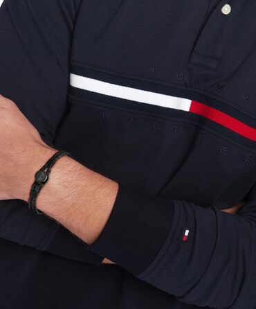 Браслет шкіряний чоловічий Tommy Hilfiger Black Steel - оригінальний аксесуар