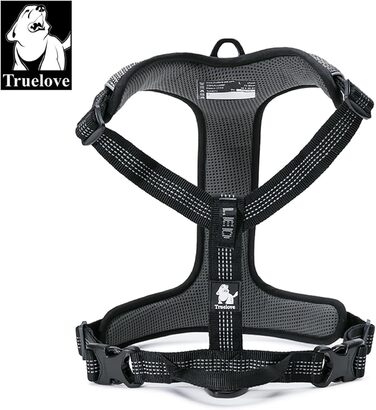 TRUE LOVE Dog Harness Outdoor Adventure II, reflective vest with 2 leash attachments, matching leash and collar available, TLH6071