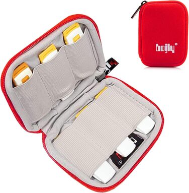 Водонепроникний органайзер для USB-накопичувачів та аксесуарів, 9 відділень, чорний (Small, red)